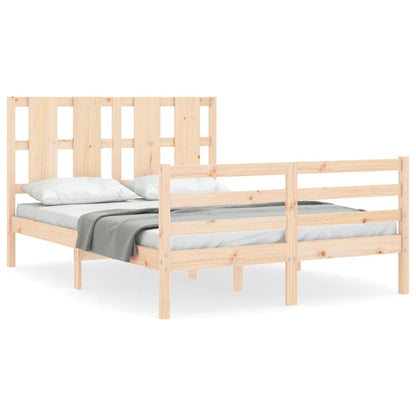 vidaXL Bed Frame with Headboard 120x200 cm Solid Wood