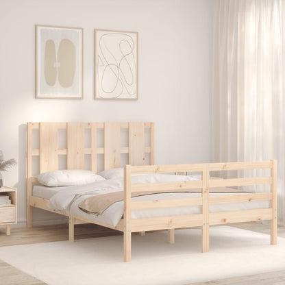 vidaXL Bed Frame with Headboard 120x200 cm Solid Wood