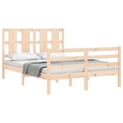 vidaXL Bed Frame with Headboard 120x200 cm Solid Wood