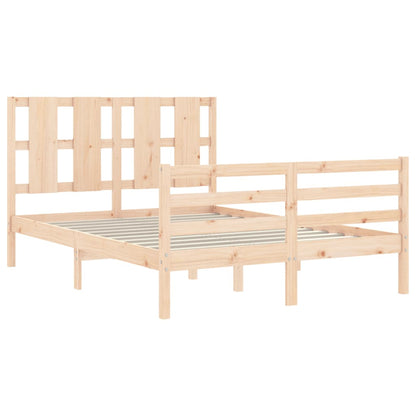 vidaXL Bed Frame with Headboard 120x200 cm Solid Wood