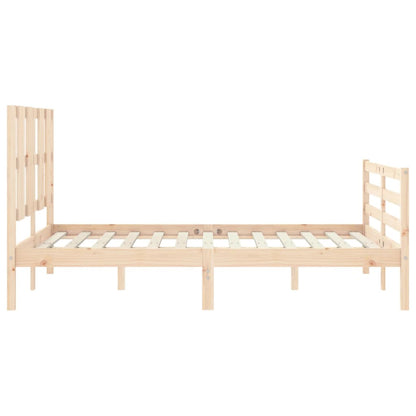 vidaXL Bed Frame with Headboard 120x200 cm Solid Wood