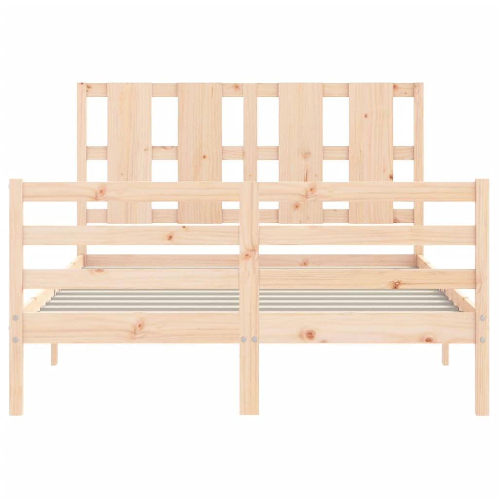 vidaXL Bed Frame with Headboard 120x200 cm Solid Wood