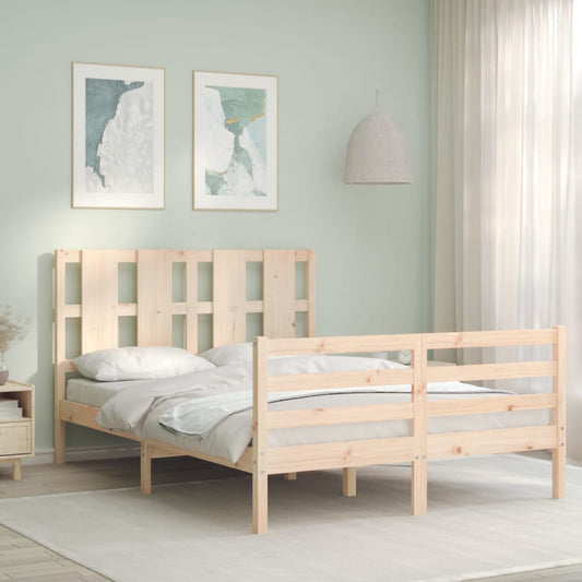 vidaXL Bed Frame with Headboard 120x200 cm Solid Wood