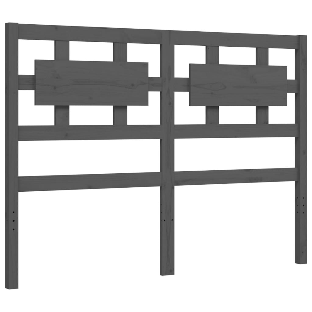 vidaXL Bed Frame with Headboard Grey 140x190 cm Solid Wood