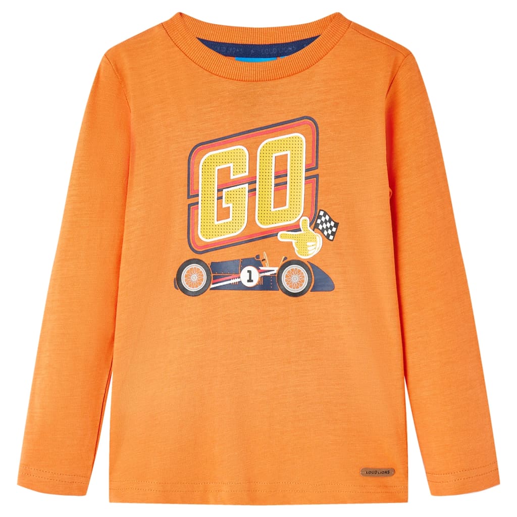 Kids' T-shirt with Long Sleeves 92 Orange 128 (7-8y)