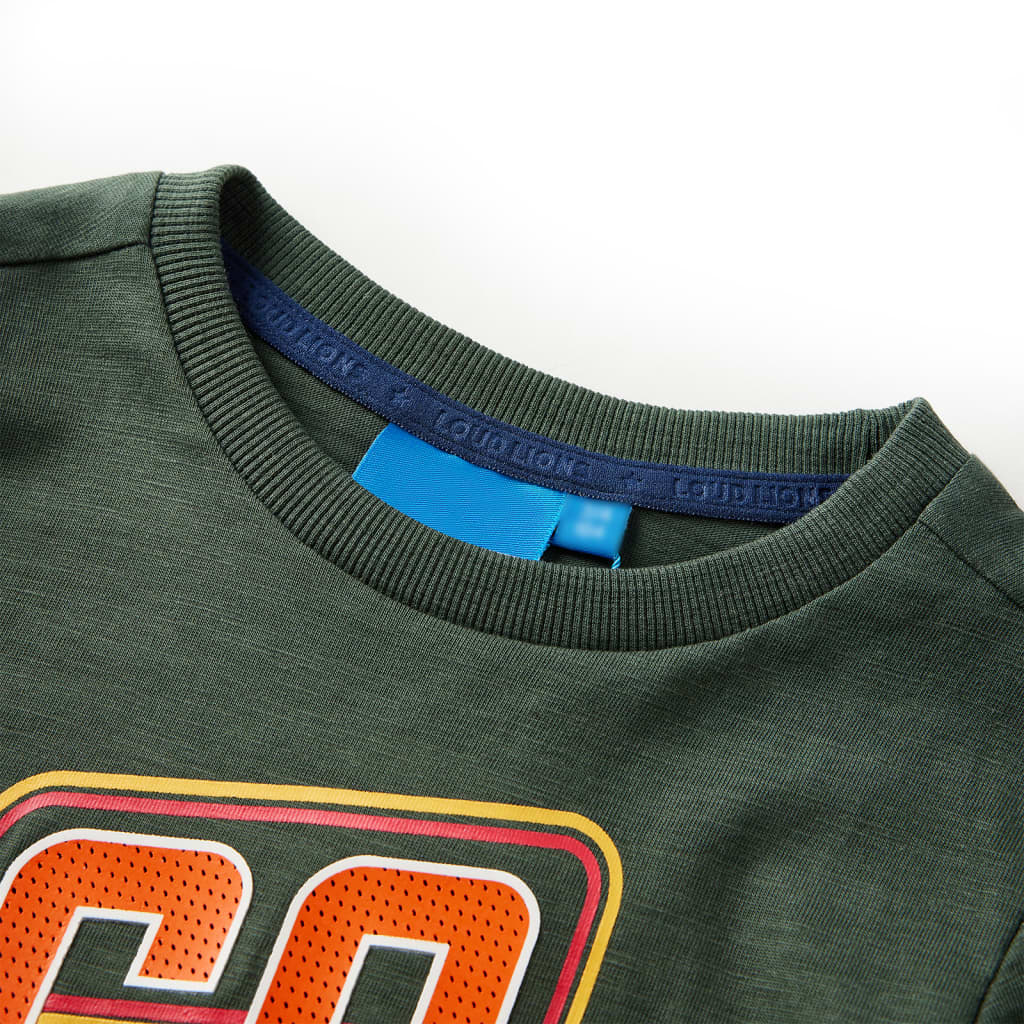 Kids' T-shirt with Long Sleeves 92 Dark green 104 (3-4y)