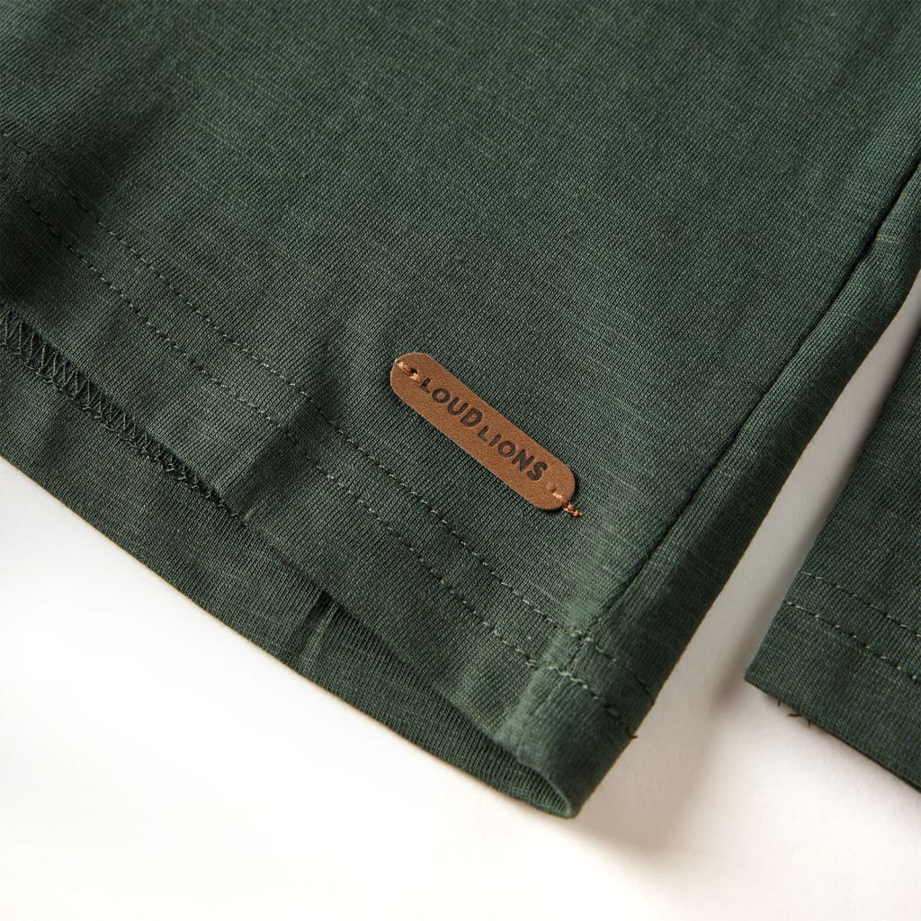 Kids' T-shirt with Long Sleeves 92 Dark green 104 (3-4y)