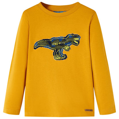 Kids' T-shirt with Long Sleeves 92 Ochre 104 (3-4y)