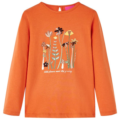 Kids' T-shirt with Long Sleeves Old 92 Orange 116 (5-6y)