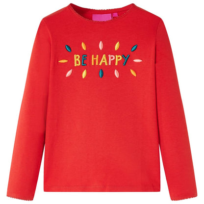 Kids' T-shirt with Long Sleeves 92 Red 128 (7-8y)