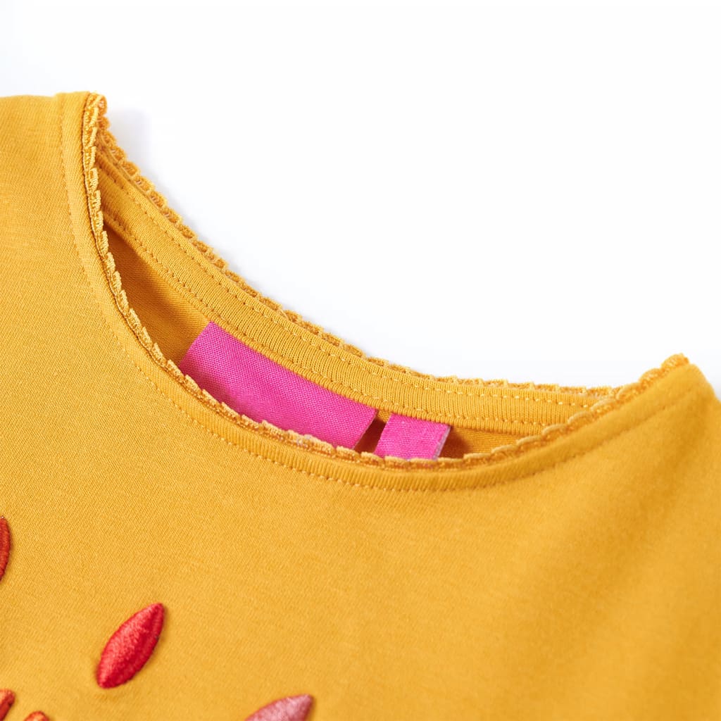 Kids' T-shirt with Long Sleeves 92 Ochre 104 (3-4y)