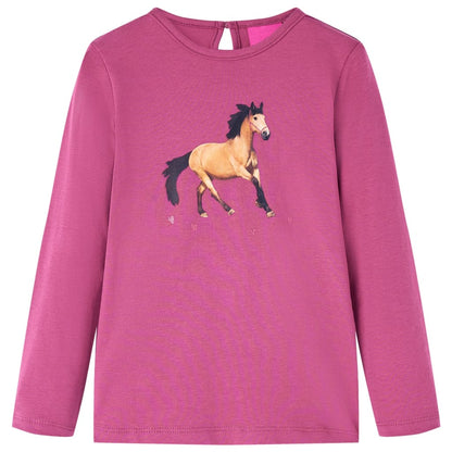 Kids' T-shirt with Long Sleeves 92 Raspberry