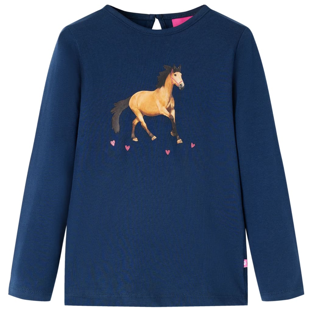 Kids' T-shirt with Long Sleeves 92 Navy blue