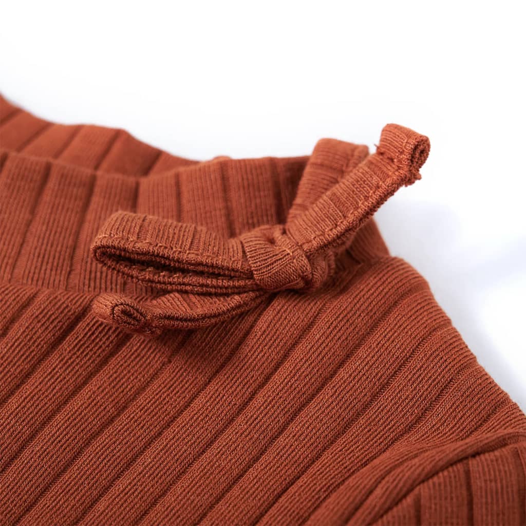 Kids' T-shirt with Long Sleeves 116 116 (5-6y) Cognac