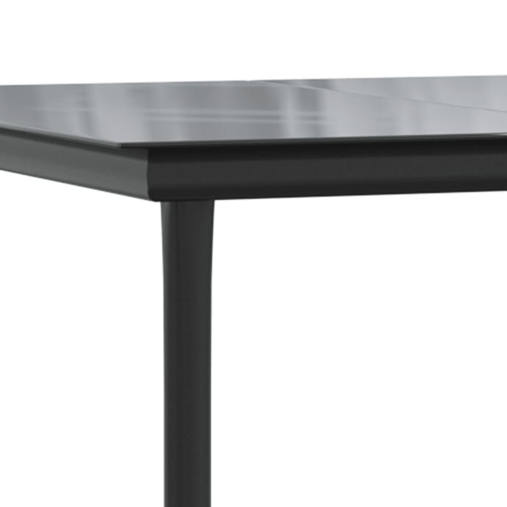 5 Piece Garden Dining Set Black Steel and Textilene 4