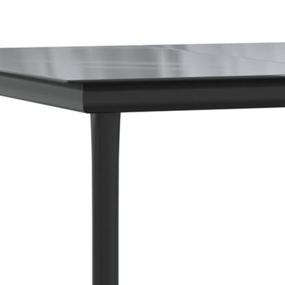 5 Piece Garden Dining Set Black Steel and Textilene 4