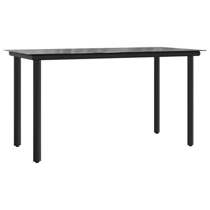 vidaXL 9 Piece Garden Dining Set Black Steel and Textilene 4