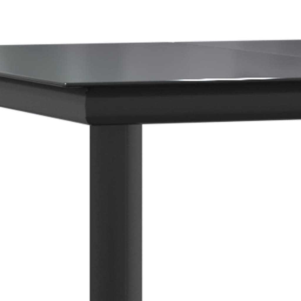 vidaXL 9 Piece Garden Dining Set Black Steel and Textilene 5
