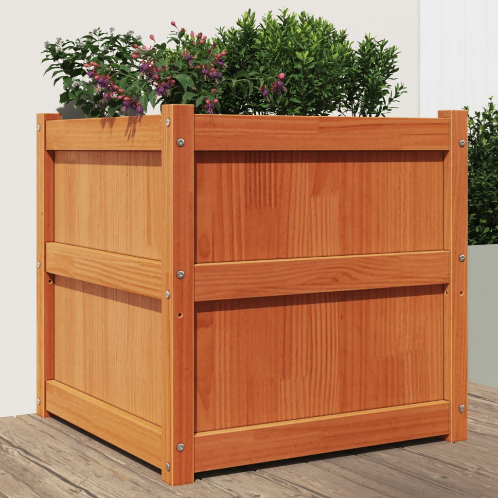Garden Planters Solid Wood Pine Brown pine 1