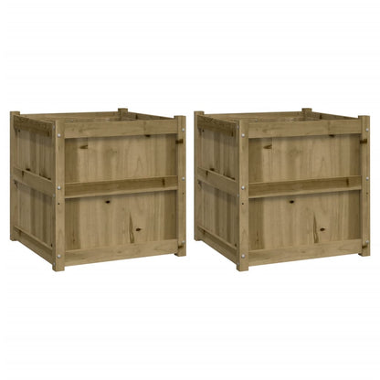 Garden Planters Solid Wood Pine Natural impregnated 2