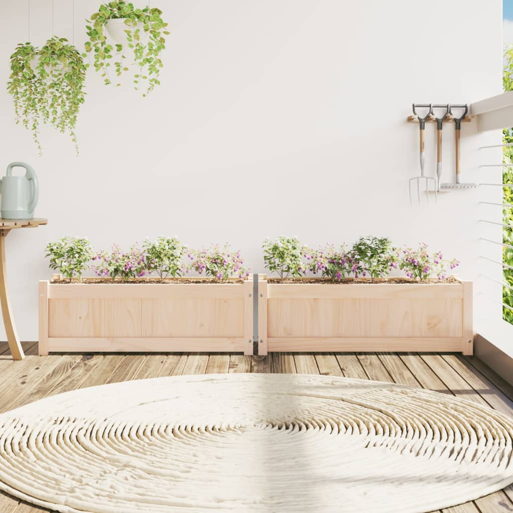 Garden Planters Solid Wood Pine Natural pine
