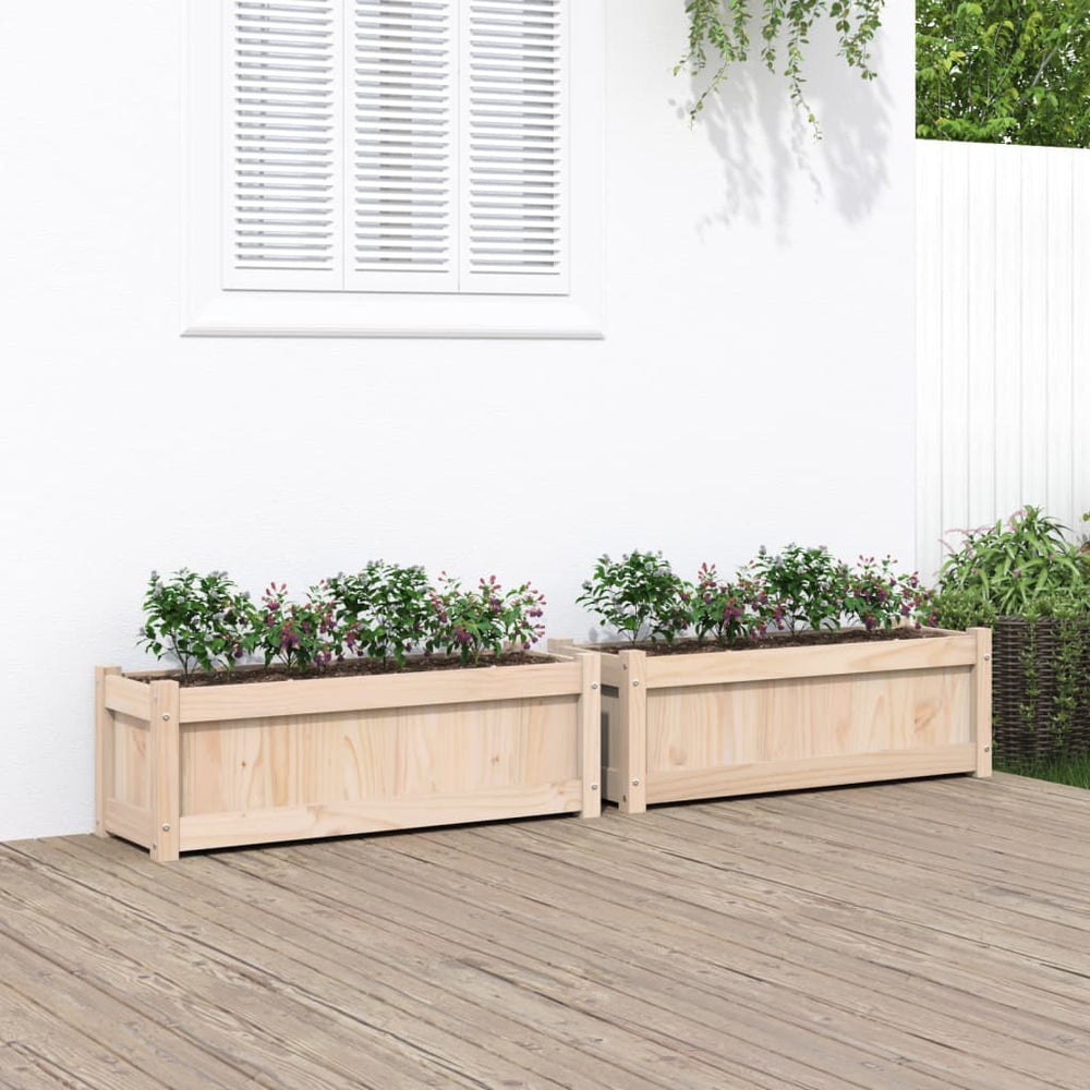 vidaXL Garden Planters Solid Wood Pine