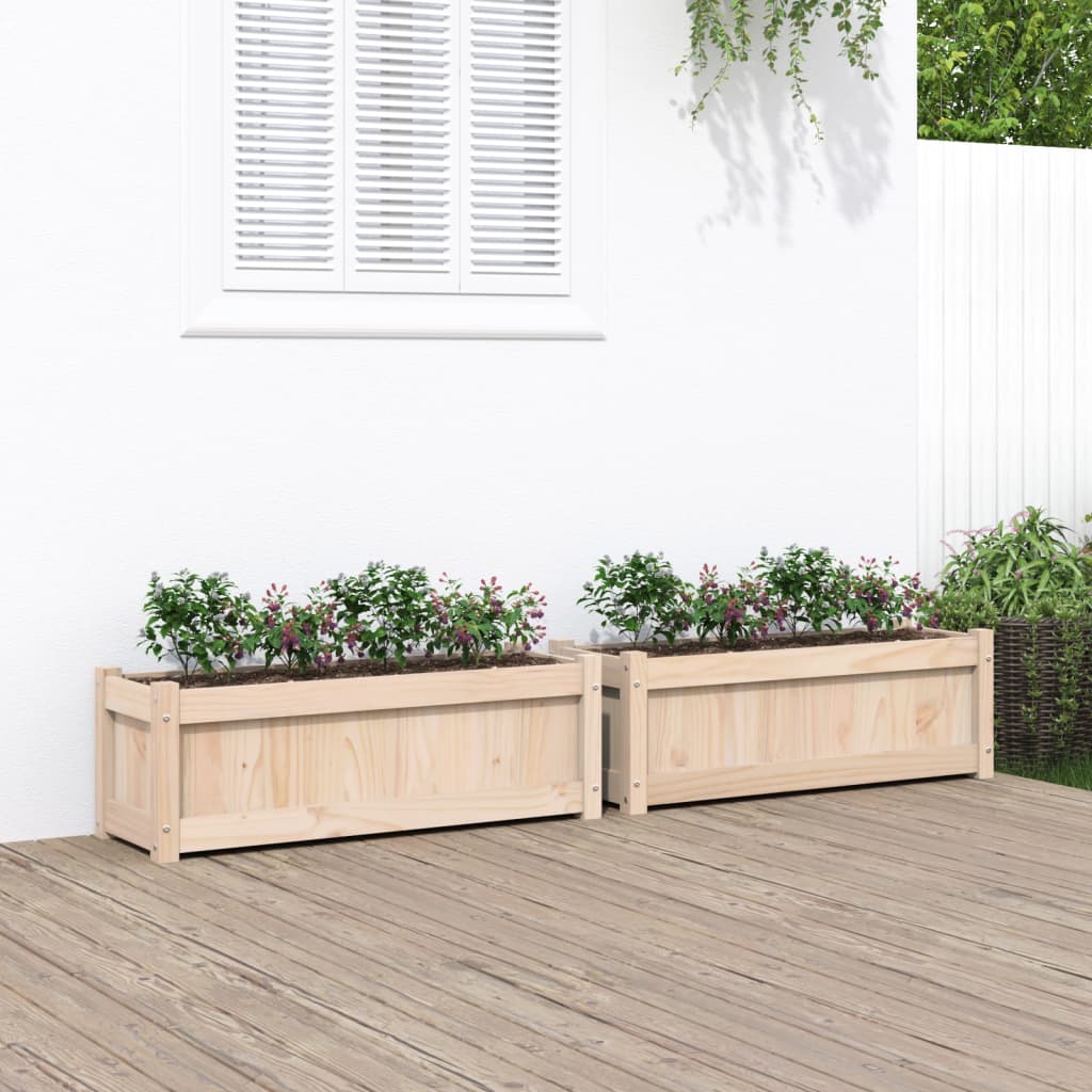 Garden Planters Solid Wood Pine Natural pine