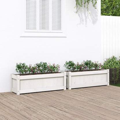 Garden Planters Solid Wood Pine White