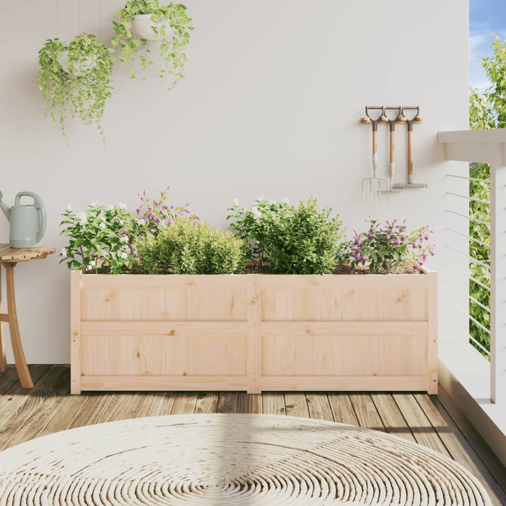 Garden Planter 150x50x50 cm Solid Wood Pine Natural pine