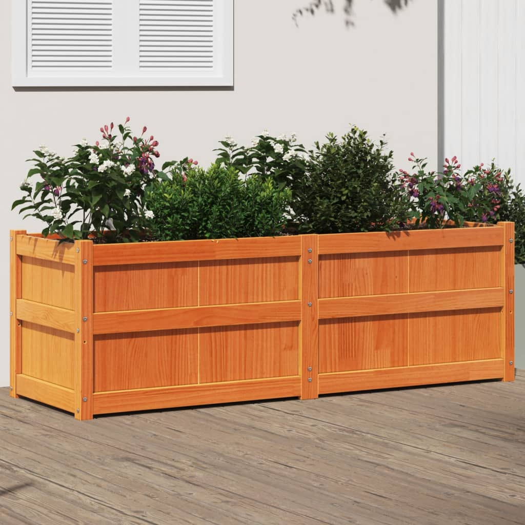 Garden Planter 150x50x50 cm Solid Wood Pine Brown pine