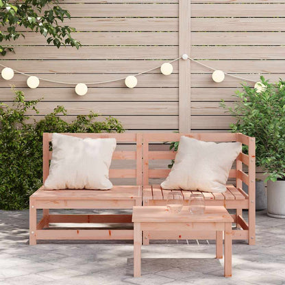 Garden Sofa 2-Seater Solid Wood Pine Corner + Chair Natural douglas
