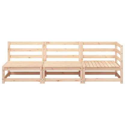 Garden Sofa 3-Seater Solid Wood Pine Corner + 2x Chair Natural pine
