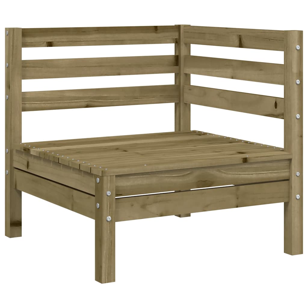 Garden Sofa 3-Seater Impregnated Wood Pine Natural Impregnated 2x corner + footrest