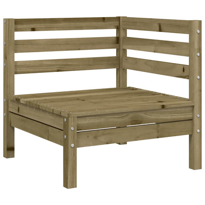 Garden Sofa 3-Seater Impregnated Wood Pine Natural Impregnated 2x corner + footrest