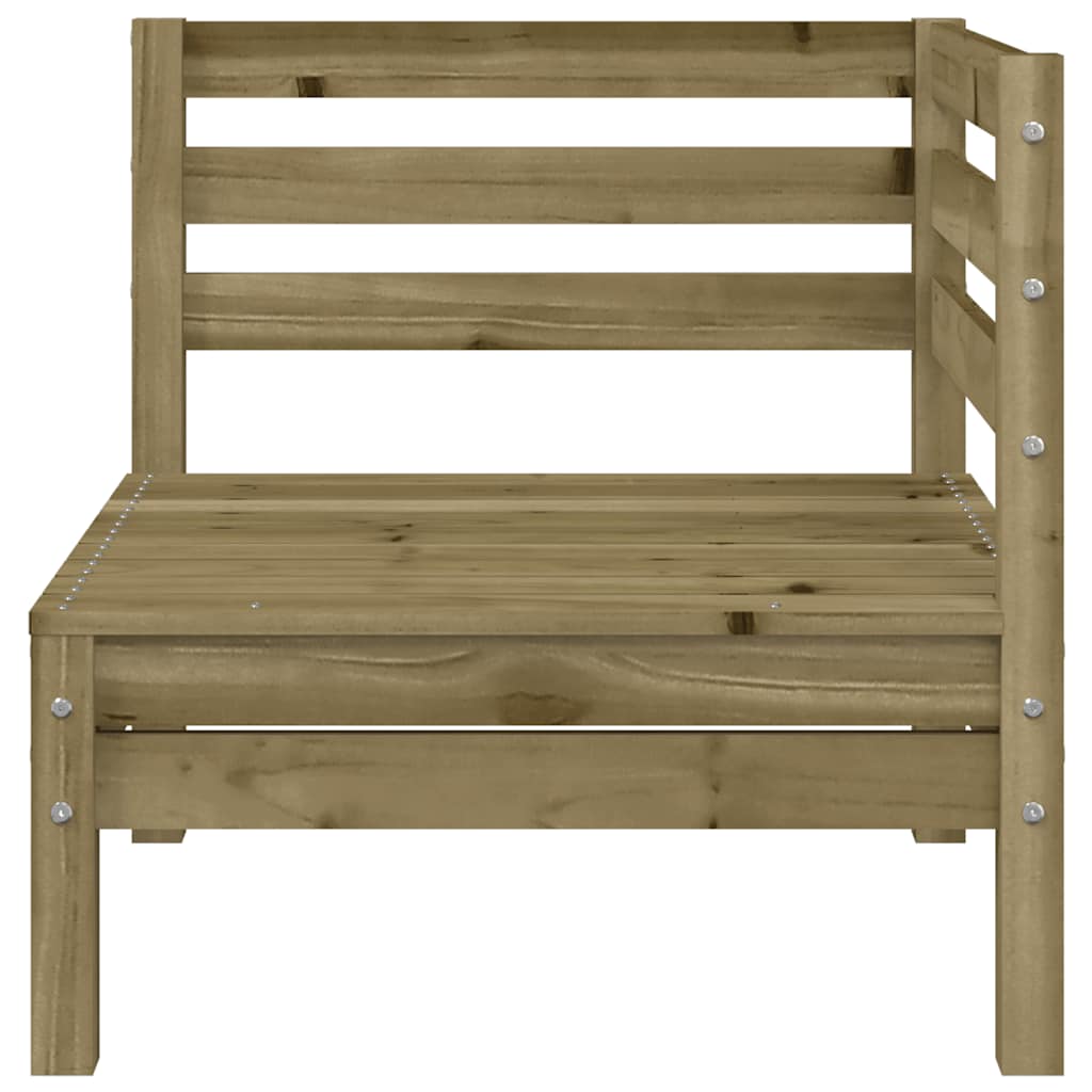 Garden Sofa 3-Seater Impregnated Wood Pine Natural Impregnated 2x corner + footrest