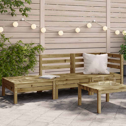 Garden Sofa 3-Seater Impregnated Wood Pine Natural Impregnated 3-Seater