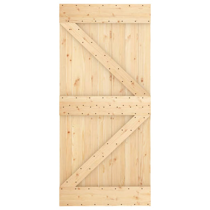 vidaXL Sliding Door with Hardware Set 95x210 cm Solid Wood Pine