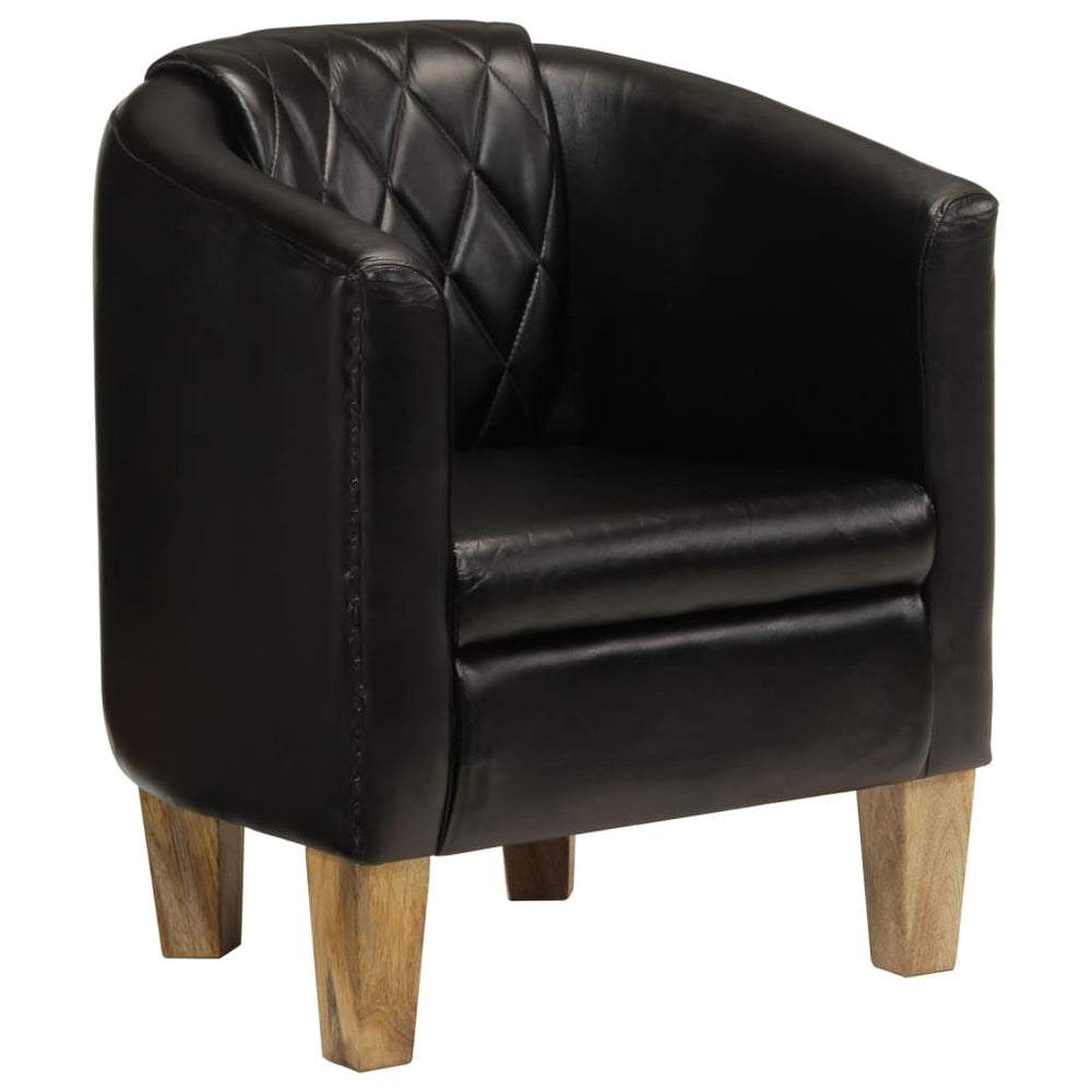 vidaXL Tub Chair Real Leather