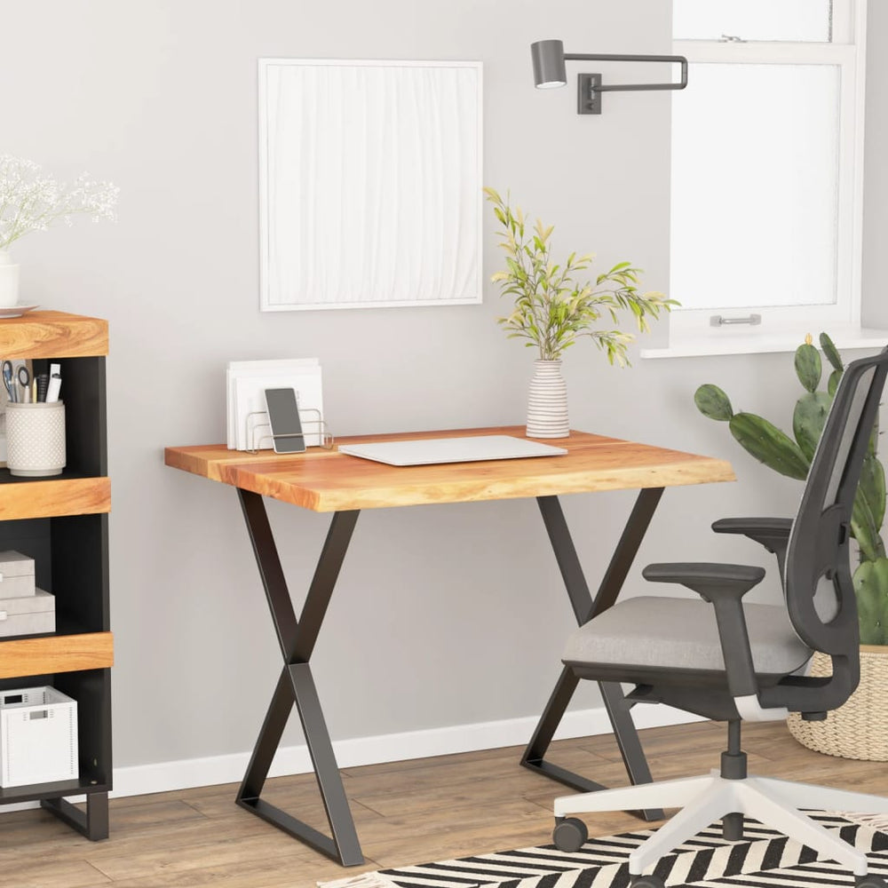 vidaXL Desk Top 80x80x3.8 cm Square Solid Wood Acacia Live Edge Natural Solid Acacia Wood