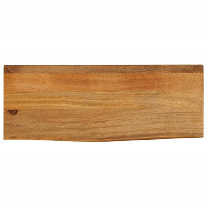 Table Top Live Edge 40x40x3.8 cm Solid Wood Mango Oak Finished 70 cm