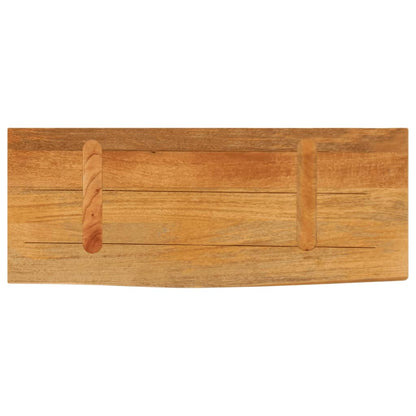 Table Top Live Edge 40x40x3.8 cm Solid Wood Mango Oak Finished 70 cm
