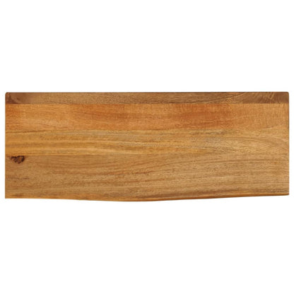 Table Top Live Edge 40x40x3.8 cm Solid Wood Mango Oak Finished 80 cm
