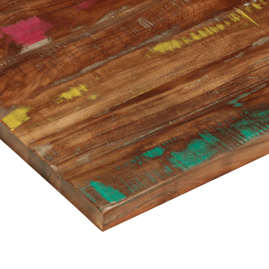 Table Top 50x50x2.5 cm Square Solid Wood Reclaimed Thickness 25 mm Reclaimed wood(multicolour) 100 cm