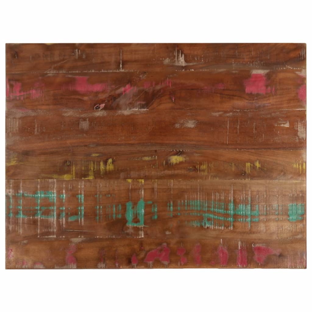Table Top 60x60x3.8 cm Square Solid Wood Reclaimed Thickness 38 mm Reclaimed wood(multicolour) 80 cm