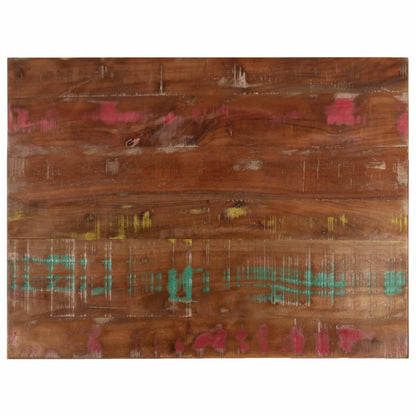 Table Top 60x60x3.8 cm Square Solid Wood Reclaimed Thickness 38 mm Reclaimed wood(multicolour) 80 cm