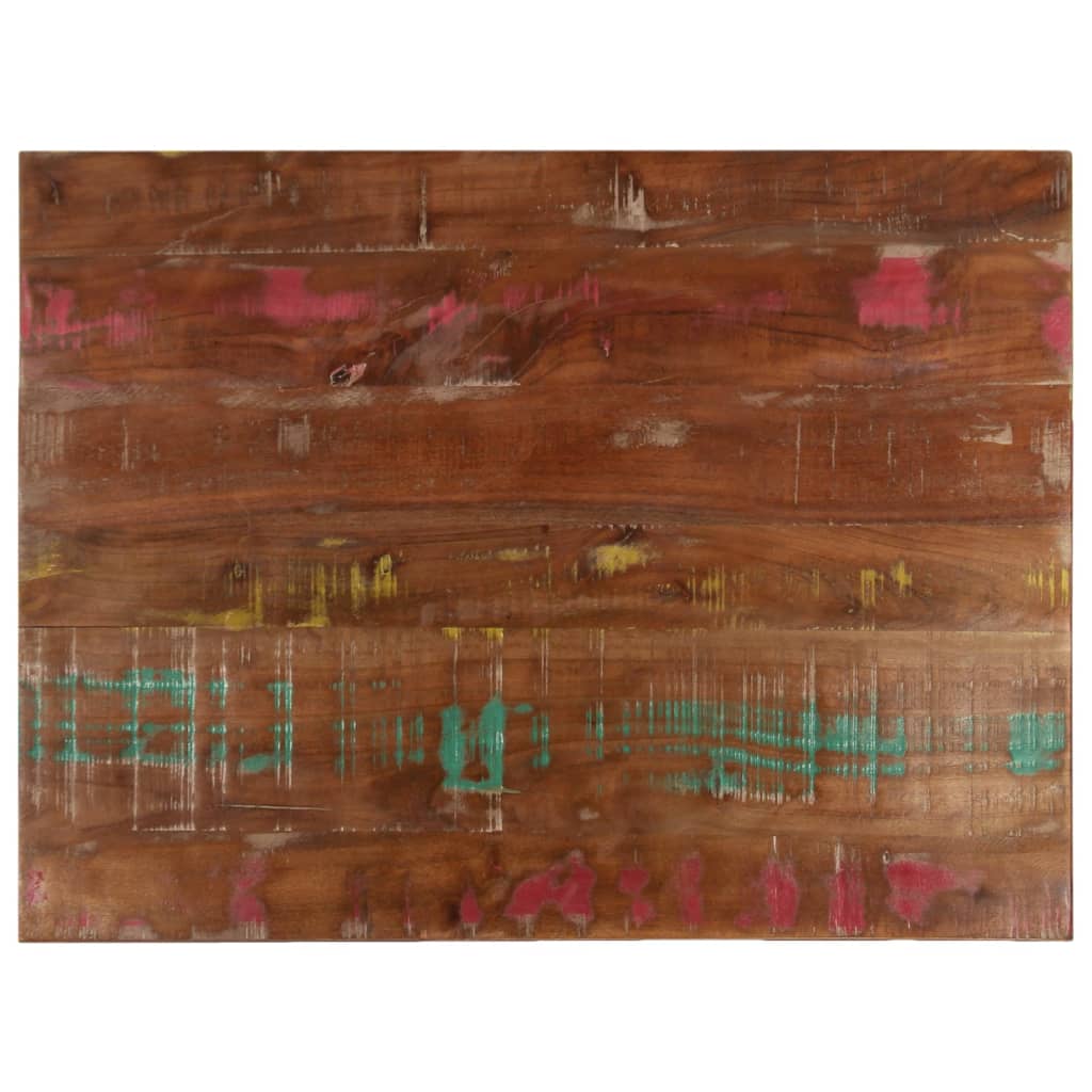 Table Top 60x60x3.8 cm Square Solid Wood Reclaimed Thickness 38 mm Reclaimed wood(multicolour) 90 cm