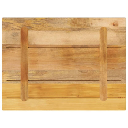 Table Top 50x50x3.8 cm Square Solid Wood Rough Mango Thickness 38 mm Rough Mango wood(natural) 90 cm