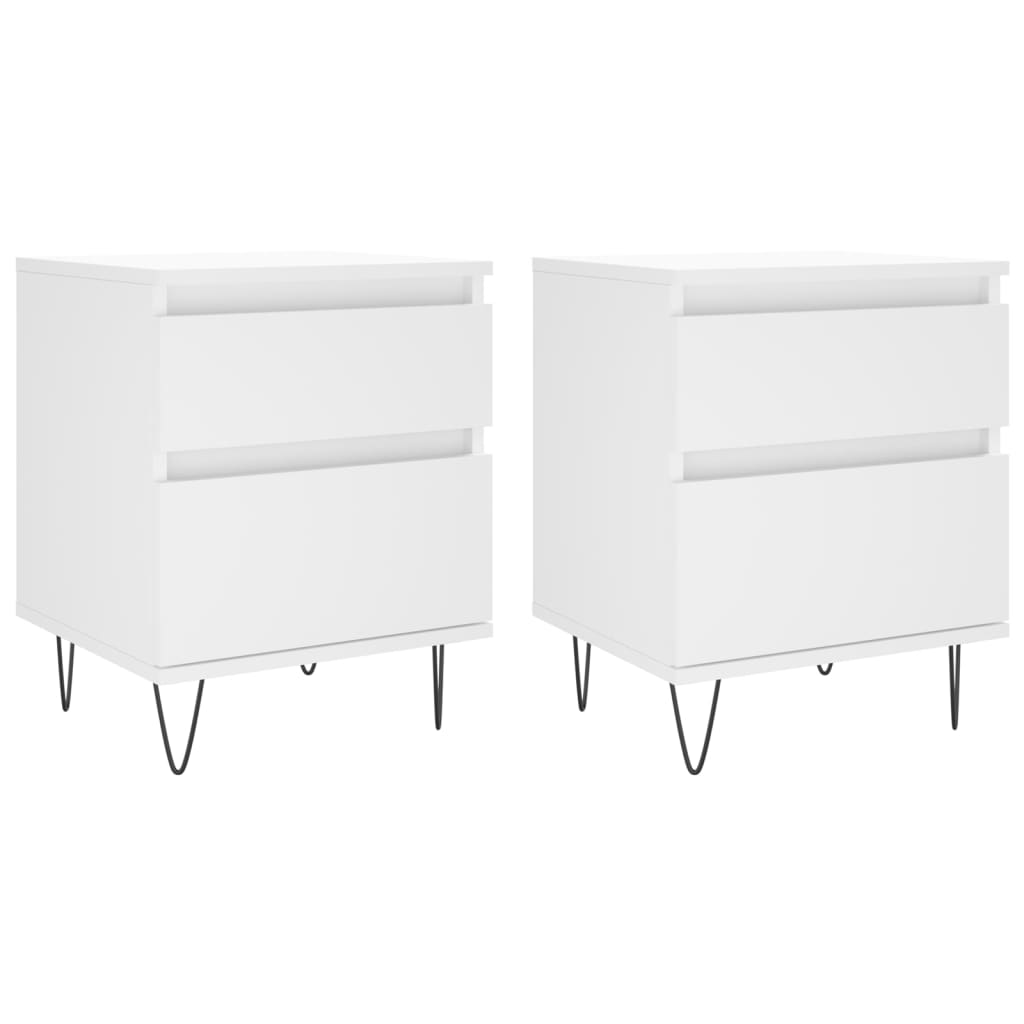 Bedside Cabinets 40x35x50 cm Engineered Wood White