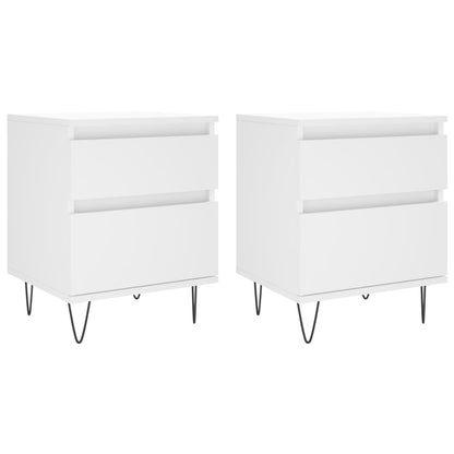 Bedside Cabinets 40x35x50 cm Engineered Wood White