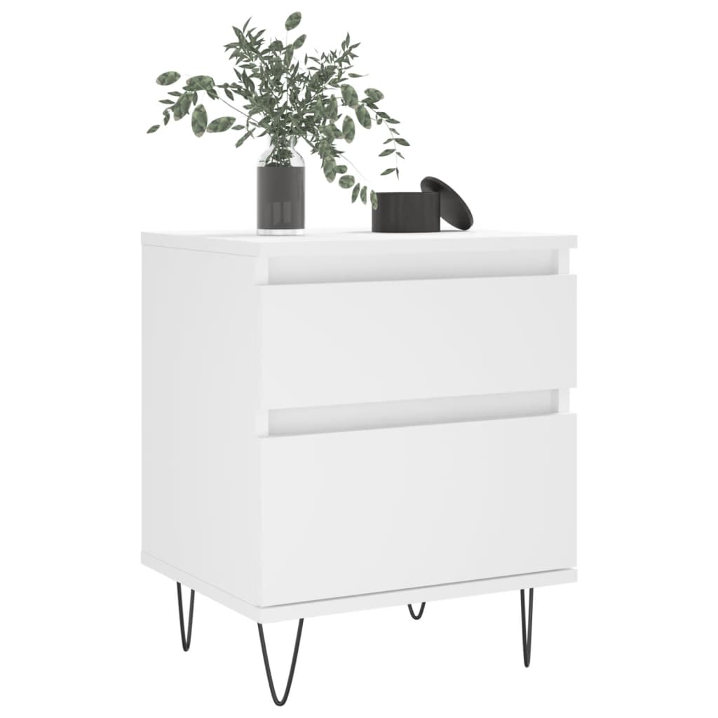 Bedside Cabinets 40x35x50 cm Engineered Wood White